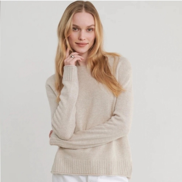 Jenni Kayne Everyday Sweater Oatmeal Wool Cashmere Blend - Picture 1 of 14
